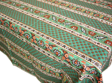 French coated tablecloth (Castellane. celadon green)